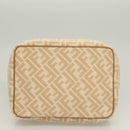 FENDI Zucca Canvas Vanity Pouch Beige Gold Auth ki5784-6