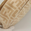 FENDI Zucca Canvas Vanity Pouch Beige Gold Auth ki5784-7