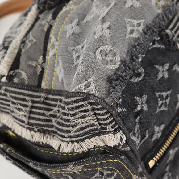 LOUIS VUITTON Monogram Denim Patchwork Speedy 30 Bag Gray M95381 LV Auth ki5785SM