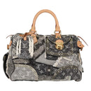 LOUIS VUITTON Monogram Denim Patchwork Speedy 30 Bag Gray M95381 LV Auth ki5785M-2