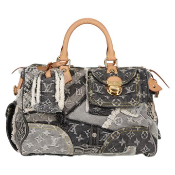 LOUIS VUITTON Monogram Denim Patchwork Speedy 30 Bag Gray M95381 LV Auth ki5785M - 0