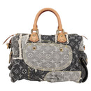LOUIS VUITTON Monogram Denim Patchwork Speedy 30 Bag Gray M95381 LV Auth ki5785M-3