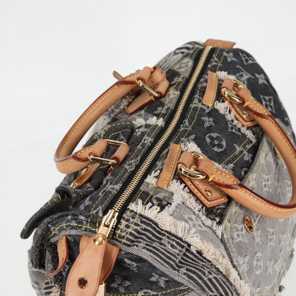 LOUIS VUITTON Monogram Denim Patchwork Speedy 30 Bag Gray M95381 LV Auth ki5785SM