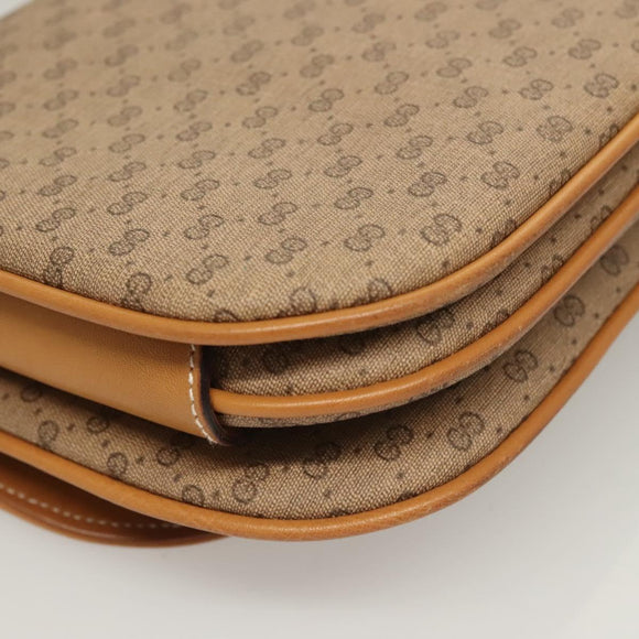 GUCCI Micro GG Supreme Shoulder Bag PVC Beige Gold Auth ki5787