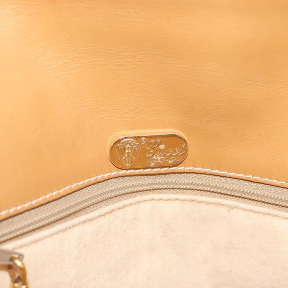 GUCCI Micro GG Supreme Shoulder Bag PVC Beige Gold Auth ki5787