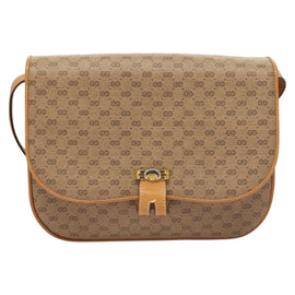 GUCCI Micro GG Supreme Shoulder Bag PVC Beige Gold Auth ki5787 - 0