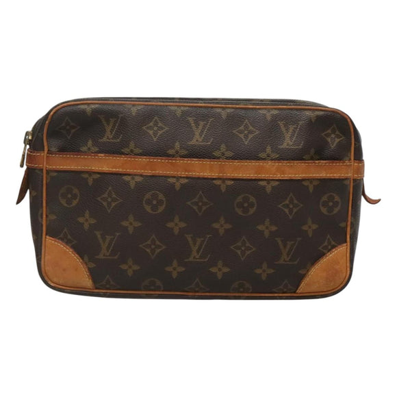 LOUIS VUITTON Monogram Compiegne 28 Clutch Bag M51845 LV Auth ki5790