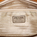 PRADA Quilted Hand Bag Nylon Beige Silver Auth ki5791-19