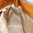 PRADA Quilted Hand Bag Nylon Beige Silver Auth ki5791-20