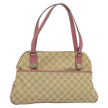 GUCCI GG Canvas Tote Bag Gold Beige pink 163288 Auth ki5792