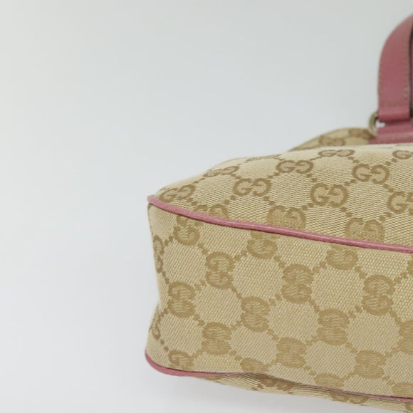 GUCCI GG Canvas Tote Bag Gold Beige pink 163288 Auth ki5792