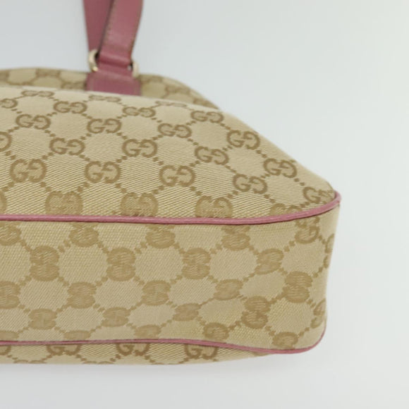 GUCCI GG Canvas Tote Bag Gold Beige pink 163288 Auth ki5792