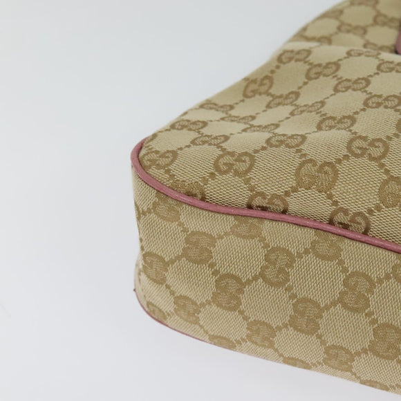 GUCCI GG Canvas Tote Bag Gold Beige pink 163288 Auth ki5792