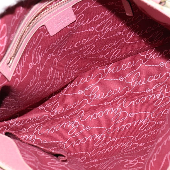 GUCCI GG Canvas Tote Bag Gold Beige pink 163288 Auth ki5792