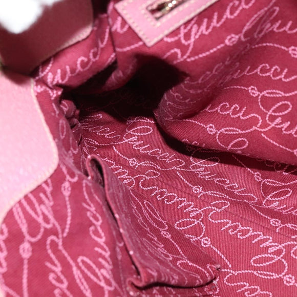 GUCCI GG Canvas Tote Bag Gold Beige pink 163288 Auth ki5792