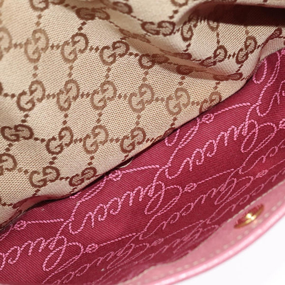 GUCCI GG Canvas Tote Bag Gold Beige pink 163288 Auth ki5792