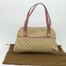GUCCI GG Canvas Tote Bag Gold Beige pink 163288 Auth ki5792-12
