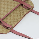 GUCCI GG Canvas Tote Bag Gold Beige pink 163288 Auth ki5792-6