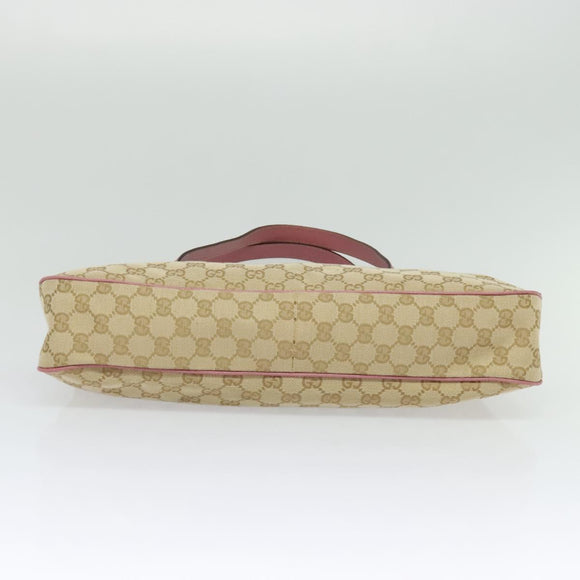 GUCCI GG Canvas Tote Bag Gold Beige pink 163288 Auth ki5792