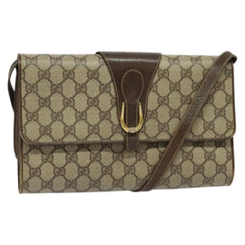 GUCCI GG Supreme Shoulder Bag PVC Beige Gold 904 02 050 Auth ki5803