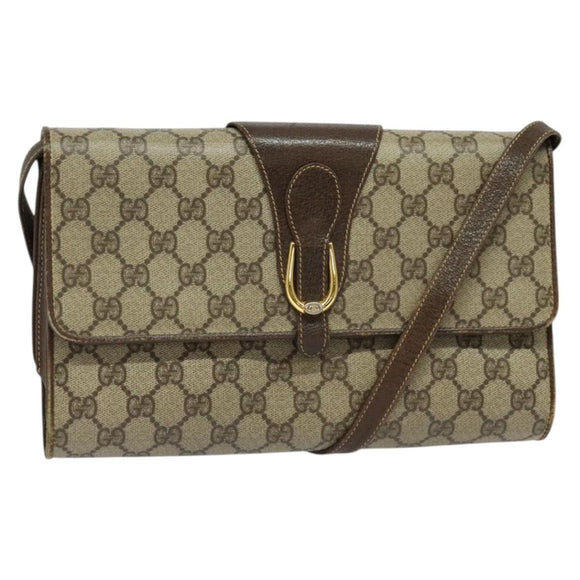 GUCCI GG Supreme Shoulder Bag PVC Beige Gold 904 02 050 Auth ki5803