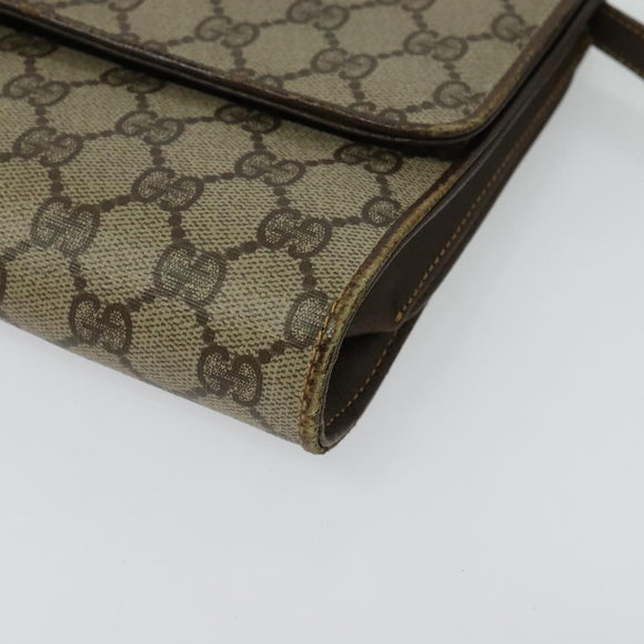 GUCCI GG Supreme Shoulder Bag PVC Beige Gold 904 02 050 Auth ki5803