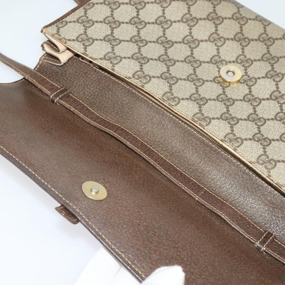 GUCCI GG Supreme Shoulder Bag PVC Beige Gold 904 02 050 Auth ki5803