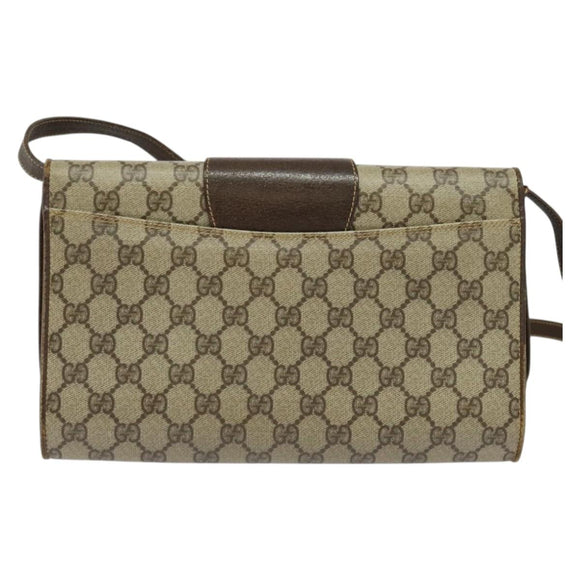 GUCCI GG Supreme Shoulder Bag PVC Beige Gold 904 02 050 Auth ki5803