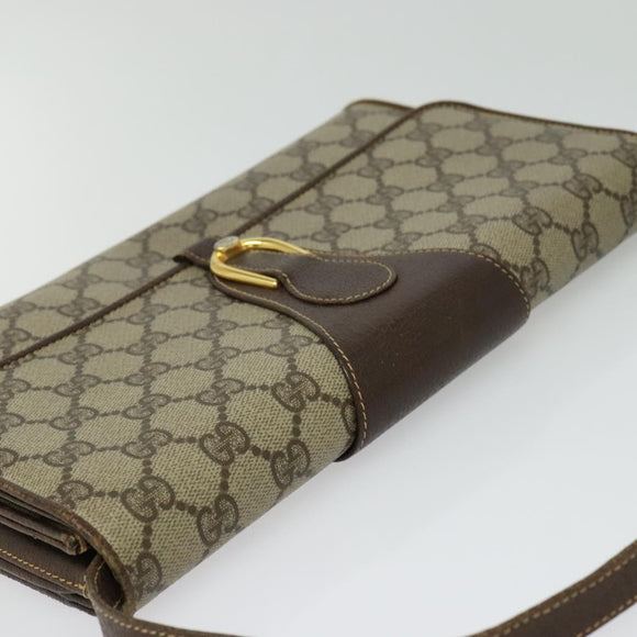 GUCCI GG Supreme Shoulder Bag PVC Beige Gold 904 02 050 Auth ki5803