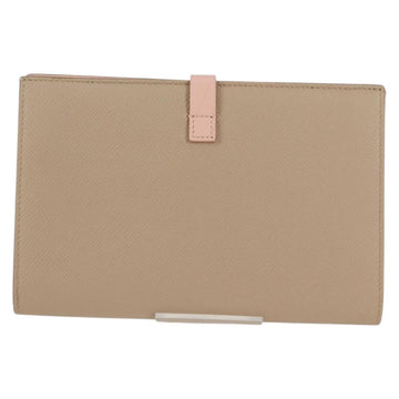 CELINE Large Multi Function Strap Wallet Leather Beige Auth ki5806A - 0