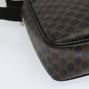 CELINE Macadam Canvas Shoulder Bag PVC Leather Black Gold Auth ki5807-9