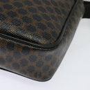 CELINE Macadam Canvas Shoulder Bag PVC Leather Black Gold Auth ki5807-14