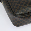 CELINE Macadam Canvas Shoulder Bag PVC Leather Black Gold Auth ki5807-15