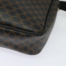 CELINE Macadam Canvas Shoulder Bag PVC Leather Black Gold Auth ki5807-16