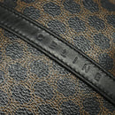 CELINE Macadam Canvas Shoulder Bag PVC Leather Black Gold Auth ki5807-17