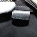 CELINE Macadam Canvas Shoulder Bag PVC Leather Black Gold Auth ki5807-18