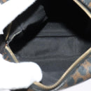 CELINE Macadam Canvas Shoulder Bag PVC Leather Black Gold Auth ki5807-10