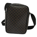 CELINE Macadam Canvas Shoulder Bag PVC Leather Black Gold Auth ki5807-2