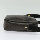 CELINE Macadam Canvas Shoulder Bag PVC Leather Black Gold Auth ki5807-4