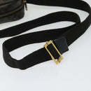 CELINE Macadam Canvas Shoulder Bag PVC Leather Black Gold Auth ki5807-7