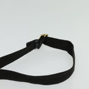 CELINE Macadam Canvas Shoulder Bag PVC Leather Black Gold Auth ki5807-8