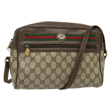 GUCCI GG Supreme Web Sherry Line Shoulder Bag PVC Beige 119 02 088 Auth ki5809