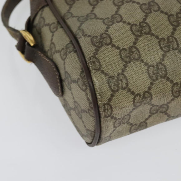 GUCCI GG Supreme Web Sherry Line Shoulder Bag PVC Beige 119 02 088 Auth ki5809