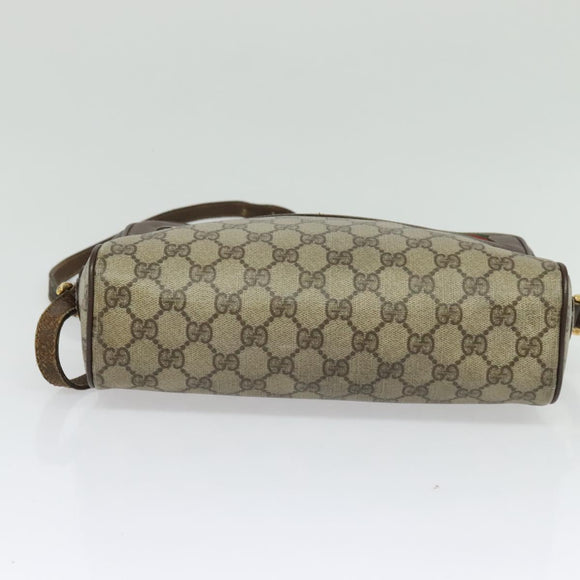 GUCCI GG Supreme Web Sherry Line Shoulder Bag PVC Beige 119 02 088 Auth ki5809