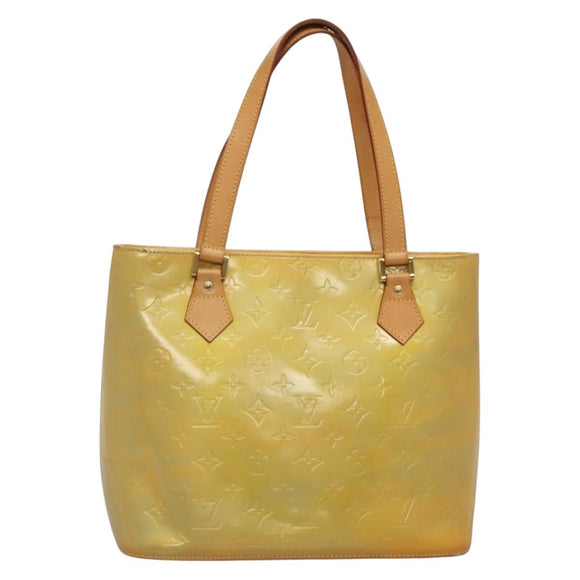 LOUIS VUITTON Monogram Vernis Houston Hand Bag Gris M91053 LV Auth ki5812