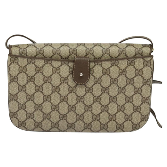 GUCCI GG Supreme Shoulder Bag PVC Beige Gold 004 256 0024 Auth ki5813