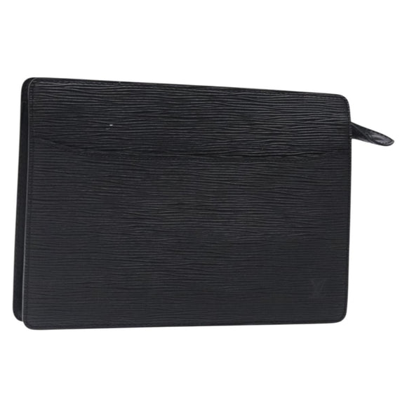 LOUIS VUITTON Epi Pochette Homme Clutch Bag Black Noir M52522 LV Auth ki5816