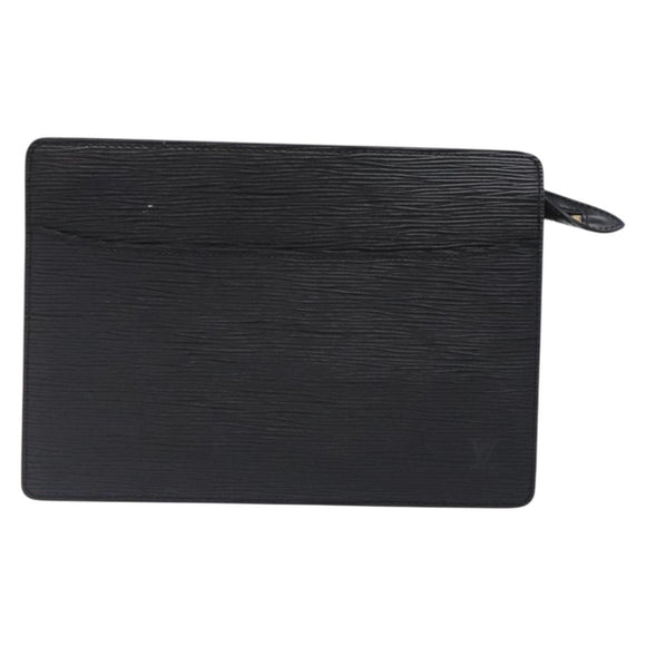 LOUIS VUITTON Epi Pochette Homme Clutch Bag Black Noir M52522 LV Auth ki5816