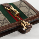 GUCCI GG Supreme Jackie WebbSherry Line Wallet PVC Beige 203495 Auth ki5817V-8