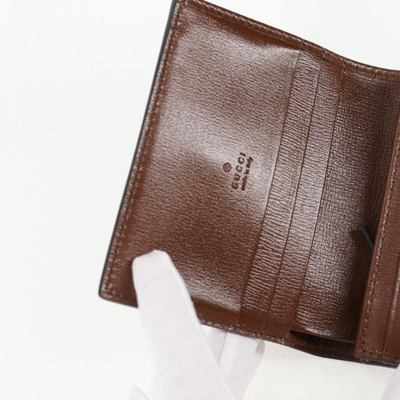 GUCCI GG Supreme Jackie WebbSherry Line Wallet PVC Beige 203495 Auth ki5817A